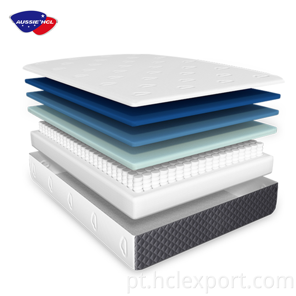 Tampa dupla de tamanho duplo rei colchões protetores protetores de bolso impermeável Memória do gel Sleep Sleep Well Hybrid Foam Mattress